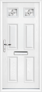 Sussex Silver Triple Glass black composite front door with side panel